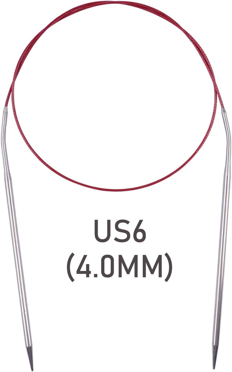BsHooker Circular Knitting Needles 32inches/80cm,Size US 6.0(4mm) Stainless Steel Round Knitting Needles for Handmade Knitting DIY - Image 2